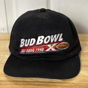 Vintage with tags Black Bud Bowl X San Diego 1998 SnapBack one size fits Most